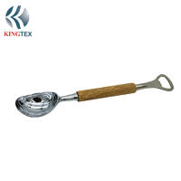 Wooden Handle  with Stainless Steel Ice Cream Spoon Wine KINGTEXBAR BW041
