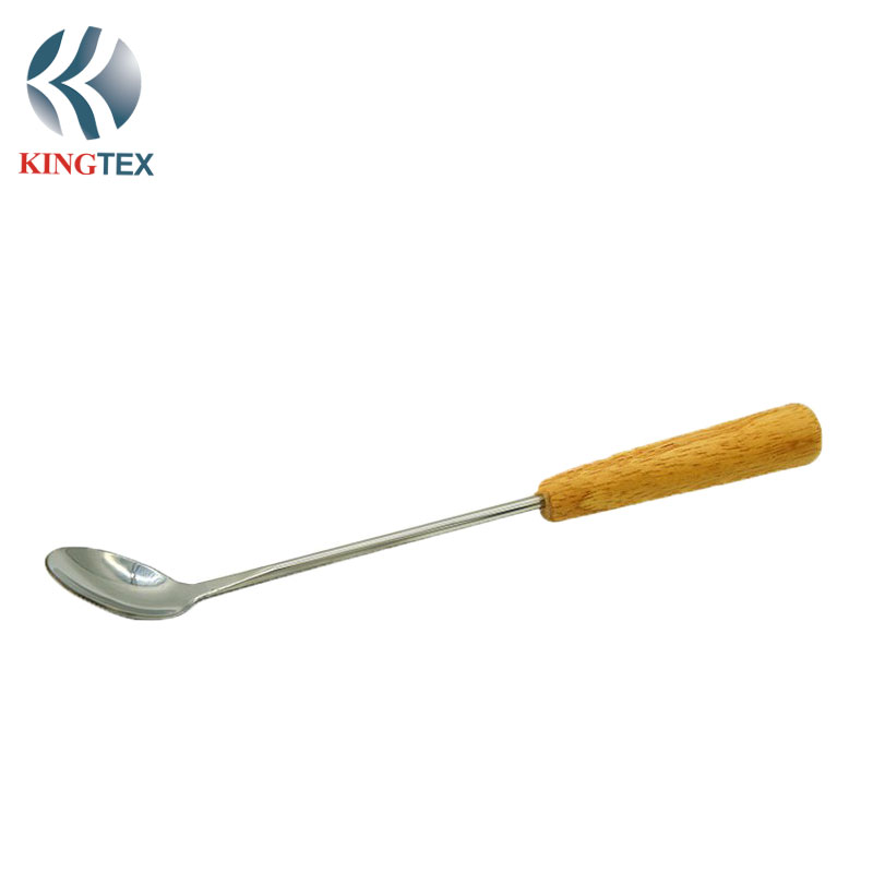 Spoon Wooden with stainless steel Wholesale Customized printed mini KINGTEXBAR BW040