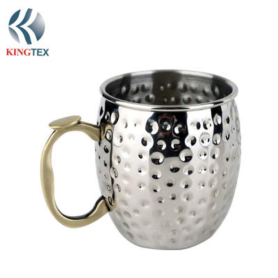 Moscow Mule Mugs with High Quality Stainless Steel and Copper Plated Handle KINGTEXBAR MG415