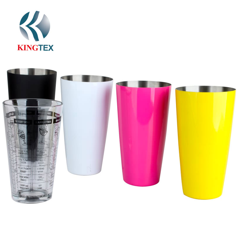 750ml Boston Cocktail Shaker with Glass Cover and Stainless Steel KINGTEXBAR CSB081